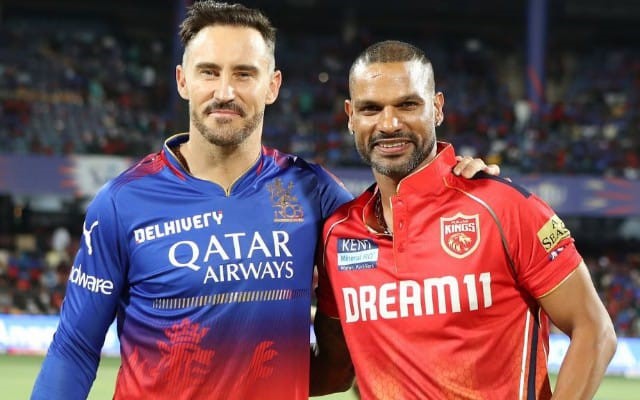 RCB captain Faf du Plessis and Punjab Kings captain Shikhar Dhawan