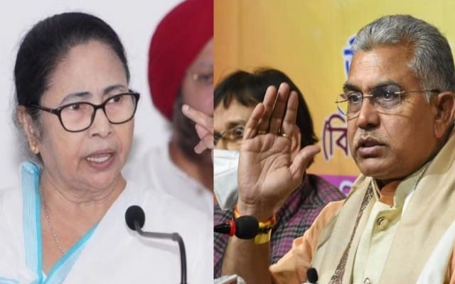 BJP leader Dilip Ghosh and West Bengal Chief Minister Mamata Banerjee