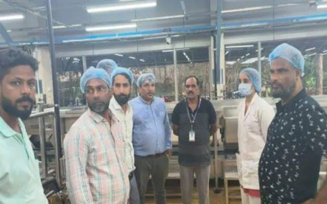 Officials visited the tender coconut factory