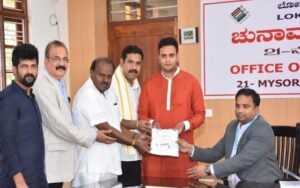 Mysore BJP candidate Yaduveer files nomination